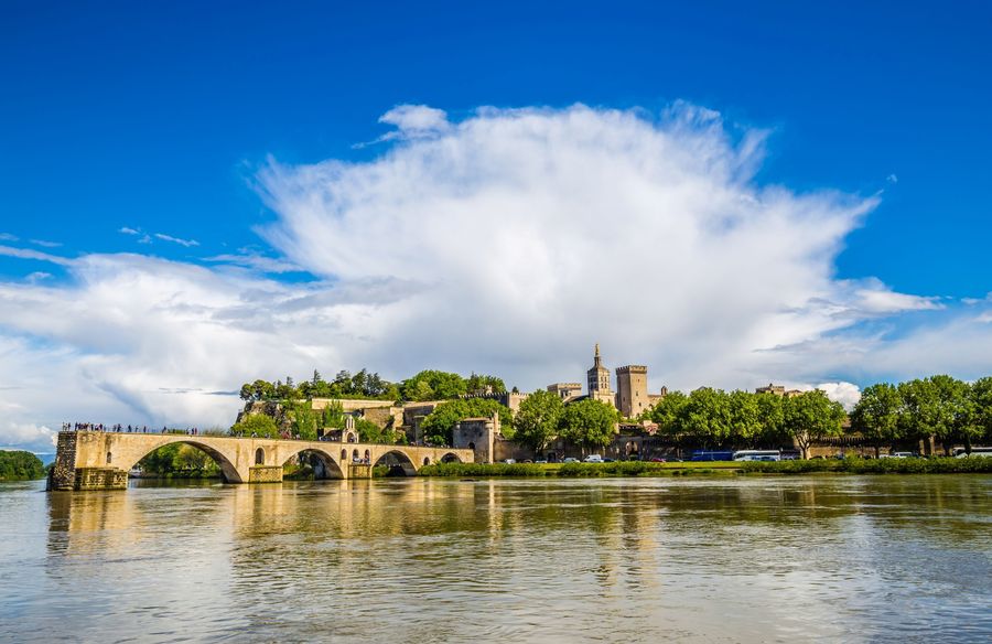 Avignon Cathedral and Rhone River in Avignon France.jpg